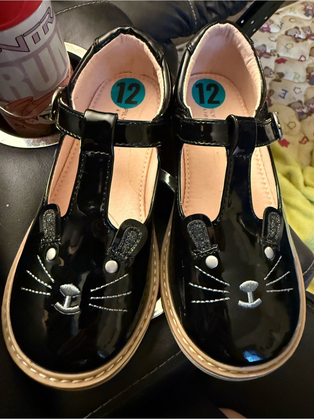 Girls Black Patent Bunny Mary Jane Kids Shoes